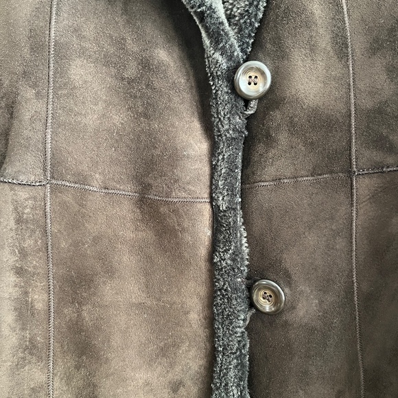 Bisang Dark Brown/Charcoal Shearling Full-length Women’s Coat - Size 6 - Picture 5 of 16